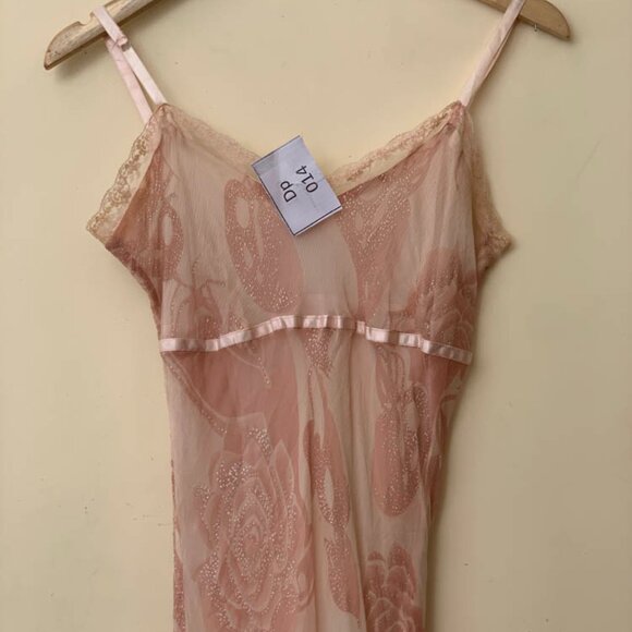 Fawn & Peach coloured floral printed strappy dress - Picture 2 of 4